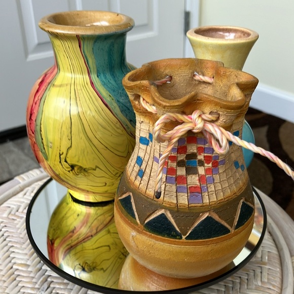 VINTAGE  MEXICAN & POTTERY VASES BUNDLE - Picture 11 of 17